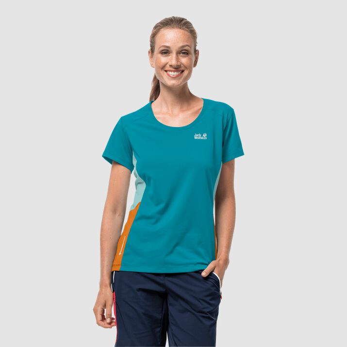 T-shirt Jack Wolfskin Narrows Mujer Verdes Oscuro Mexico-4618275